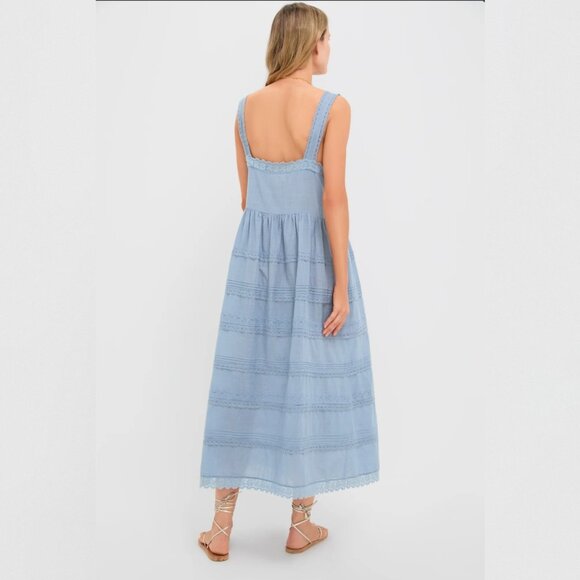NWT THE GREAT. Pale Blue The Reverie Dress - sizes 1, 2 - Picture 4 of 5